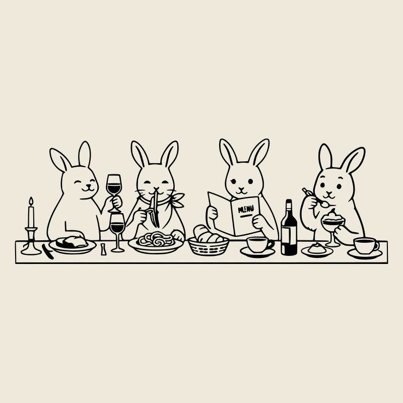 Lapins à table