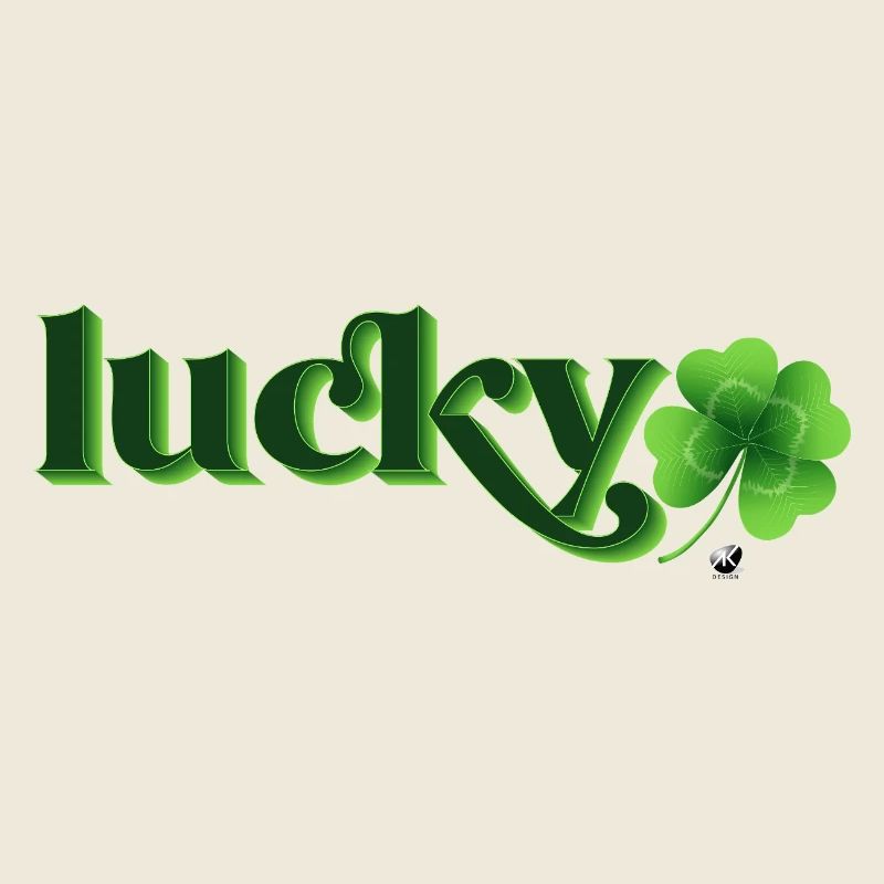Four-leaf clover illustration with inscription