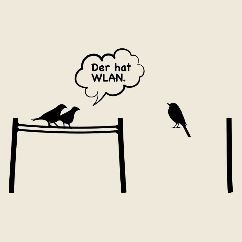 Vogel WLAN Stromleitung wifi Kabel Internet
