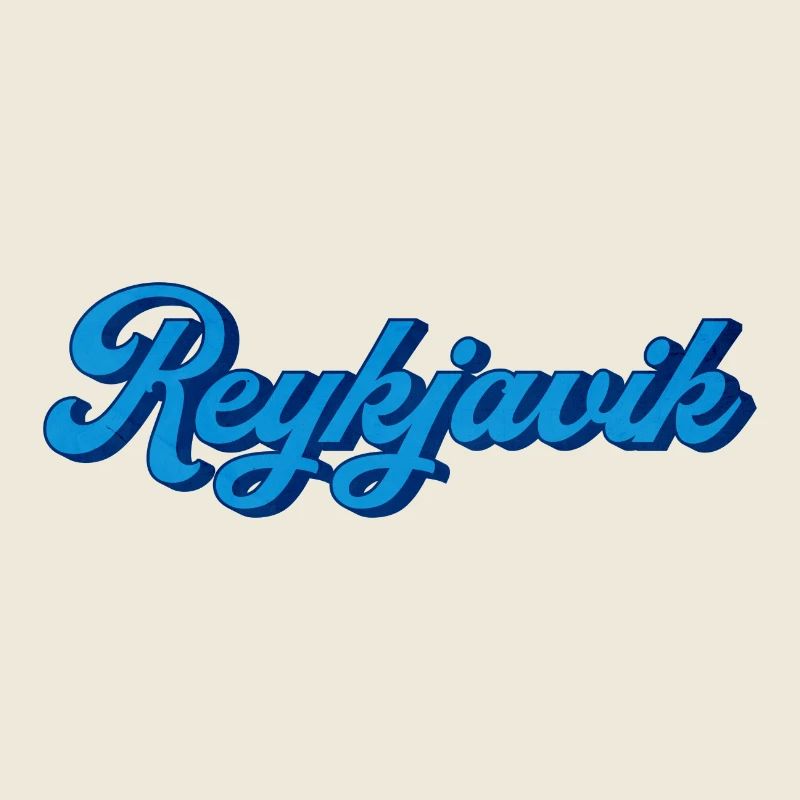 Reykjavik Blau Script Logo