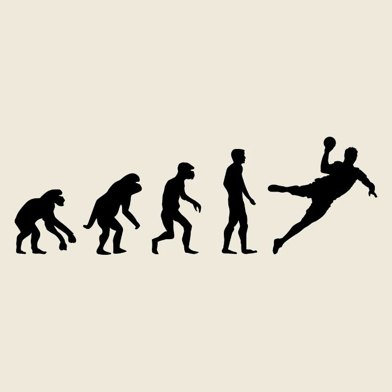Evolution handball funny design team icon