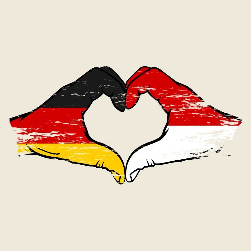 Germany Monaco Flag Hand Shape Heart Shape Used