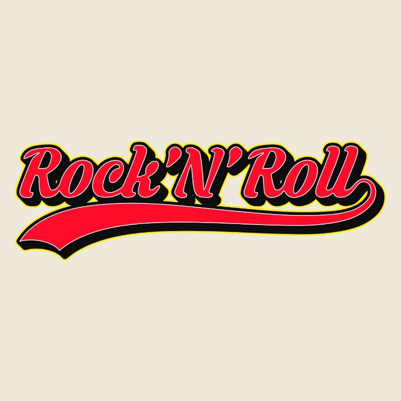 Rock 'N' Roll Retro Script Logo