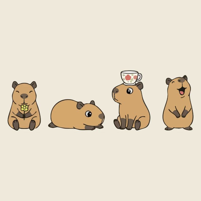 Capybara Tea Time Quartett