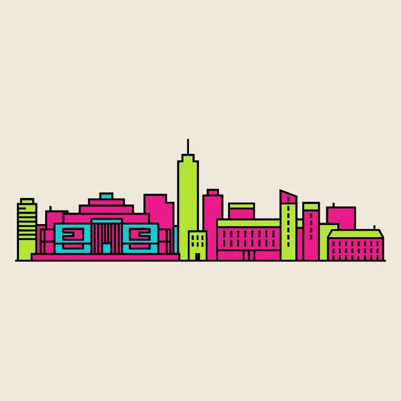 Bydgoszcz City Skyline Granaries Line Art
