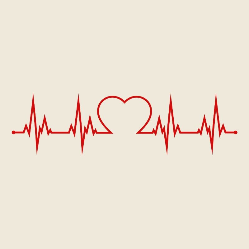 Heartbeat heart ECG love heart palpitations red
