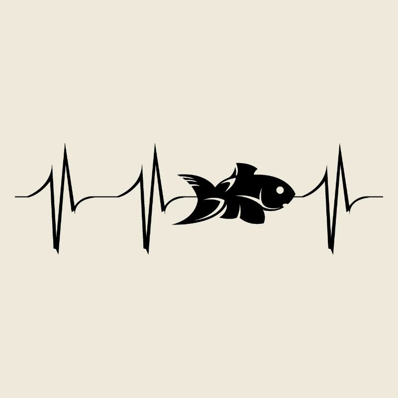 Fish Heartbeat Sea Animals Pulse Illustration Logo