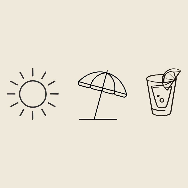 Summer Vibes – Minimalist Sun & Drink Design