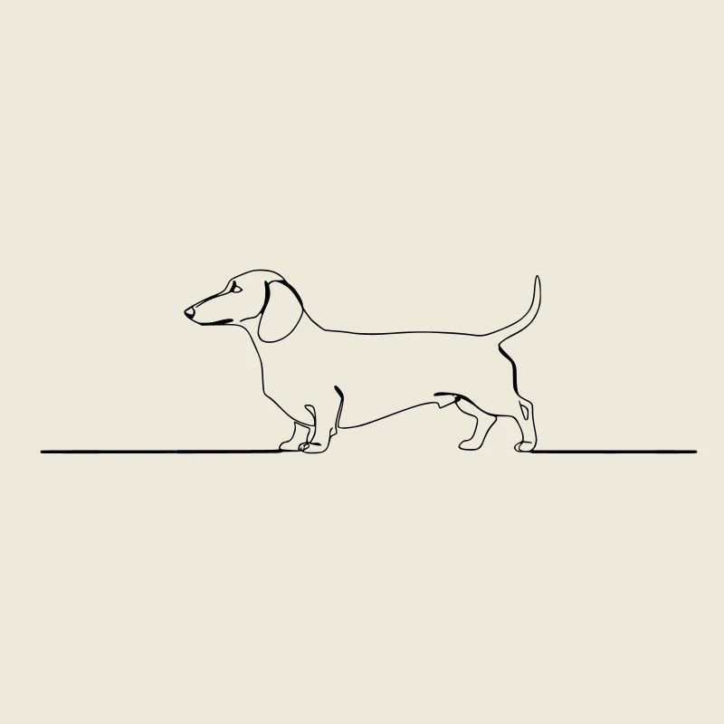 Dachshund Dachshund One Line Art