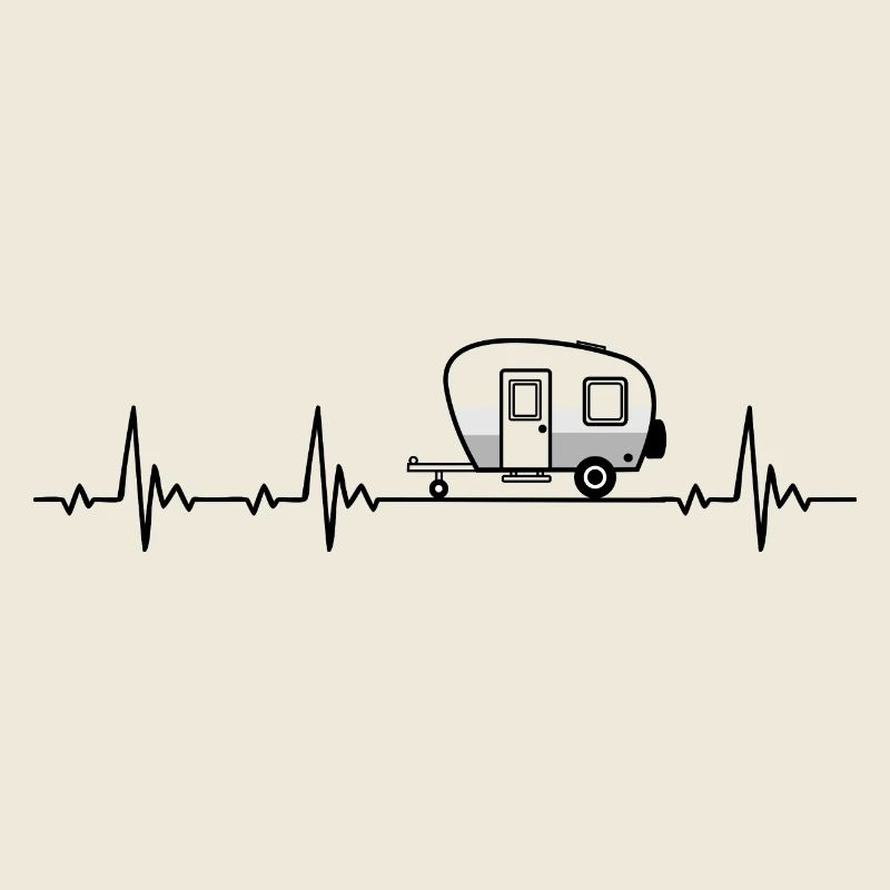 Caravan Camping Heartbeat frequency pulse ECG