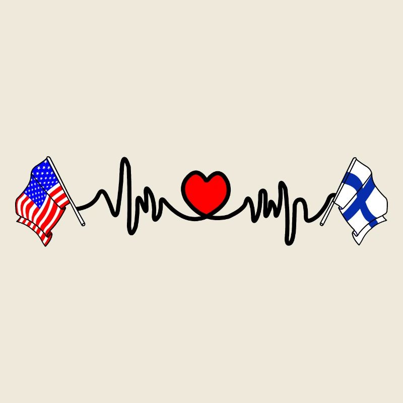 Cardio avec le drapeau des États-Unis et le drapeau de la Finlande