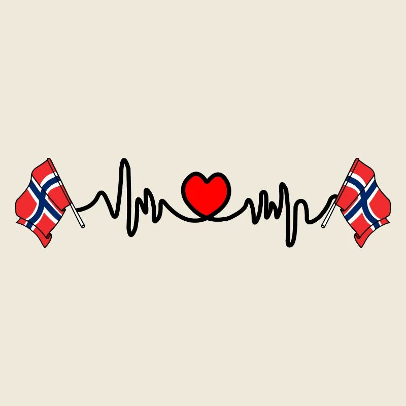 Drapeau cardio de fréquence cardiaque Norvège