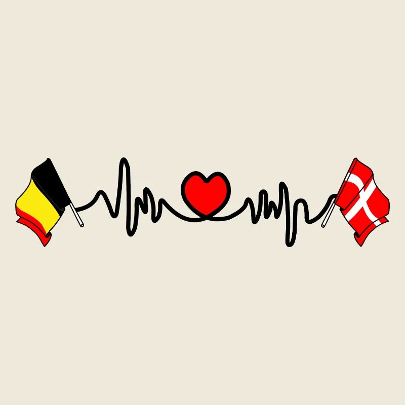 Cardio heart, Drapeau de la Belgique, drapeau du Danemark