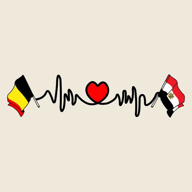 Cardio heart Drapeau Belgique, drapeau Égypte