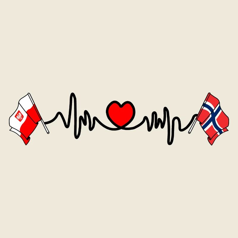 Cardio-Herz Flagge Polen, Flagge Norwegen