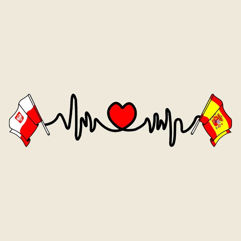Cardio heartDrapeau Pologne, drapeau Espagne