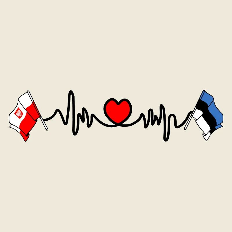 Cardio-Herz Flagge Polen, Estland