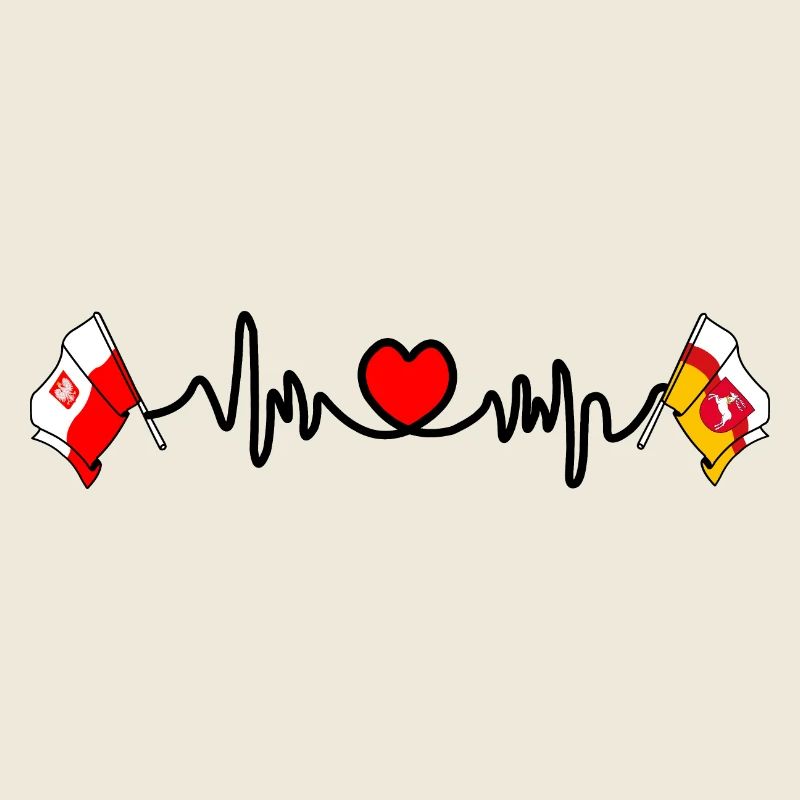 Cardio-Herz Flagge Polen, Flagge Lubin