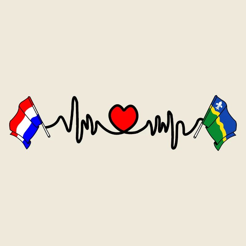 Cardio coeur Drapeau Pays-Bas, Flevoland