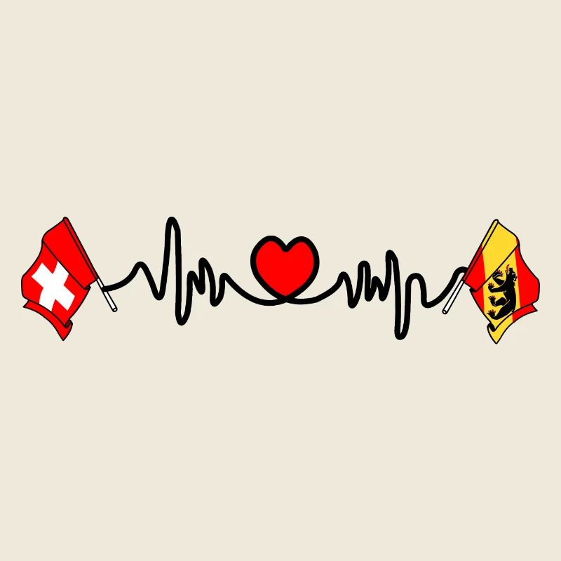 Cardio heart Drapeau Suisse, drapeau Berne