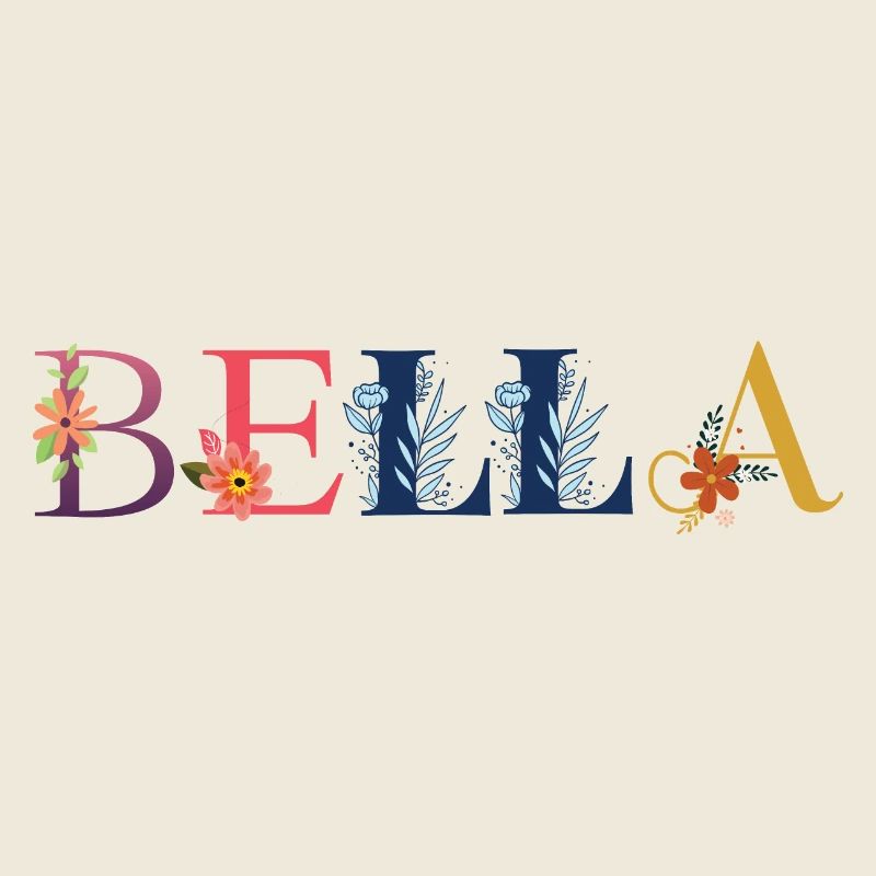 BELLA Name mit Blumen geschmückt