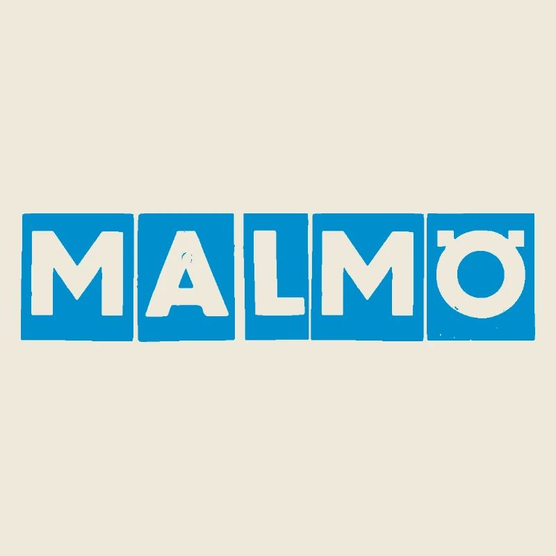 Malmö – Blue Text Design