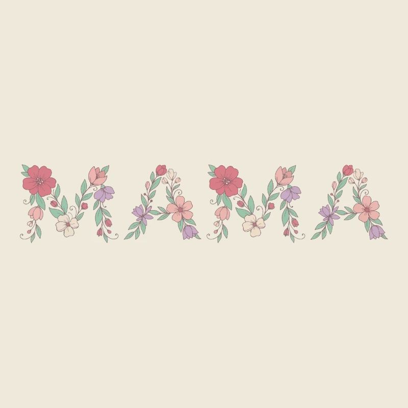 Mama Blumen Floral Schrift Beste Mutter Muttertag