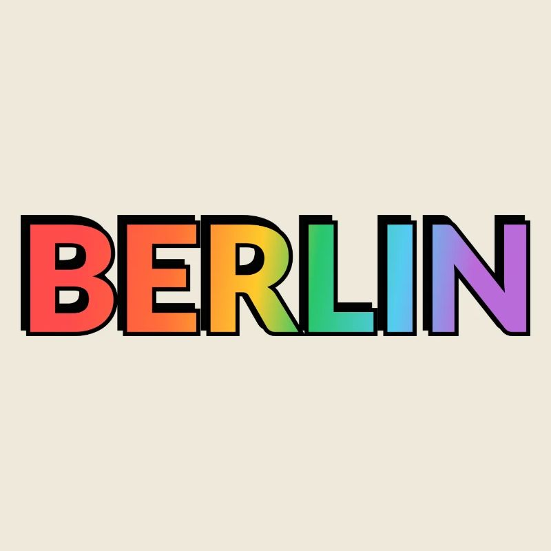 Berlin Rainbow Gradient Letters LGBTQ