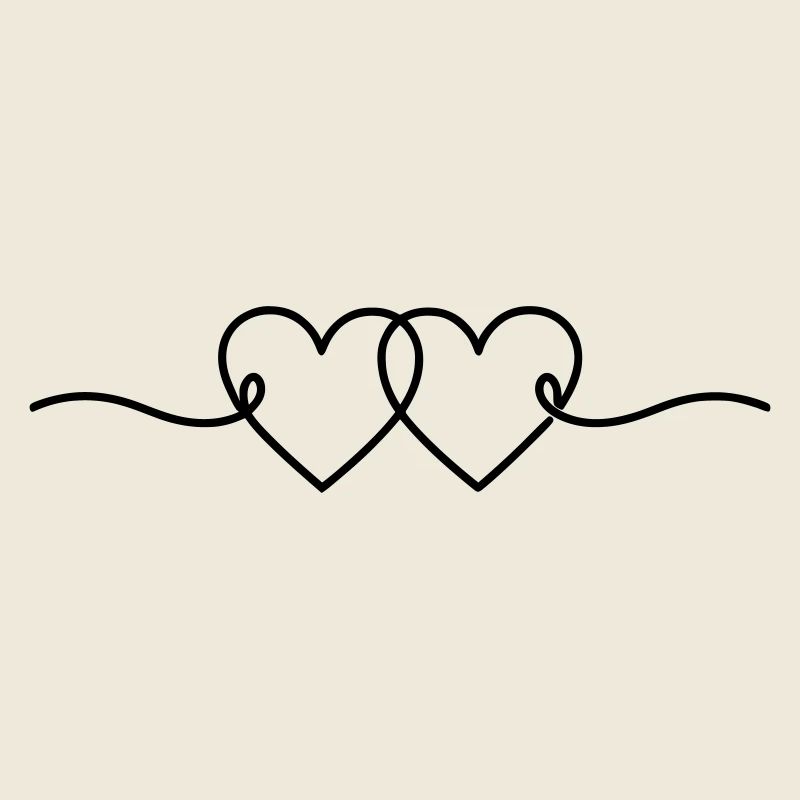 Double Cœur Minimaliste | Amour & Romance