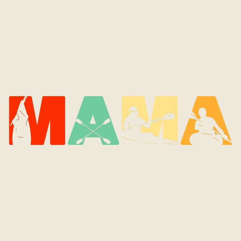 Kayaker MAMA Retro Sunset Kayaking Gift