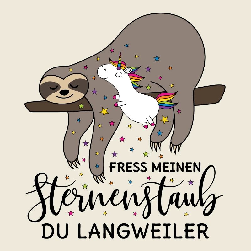 Unicorn sloth saying eat my stardust