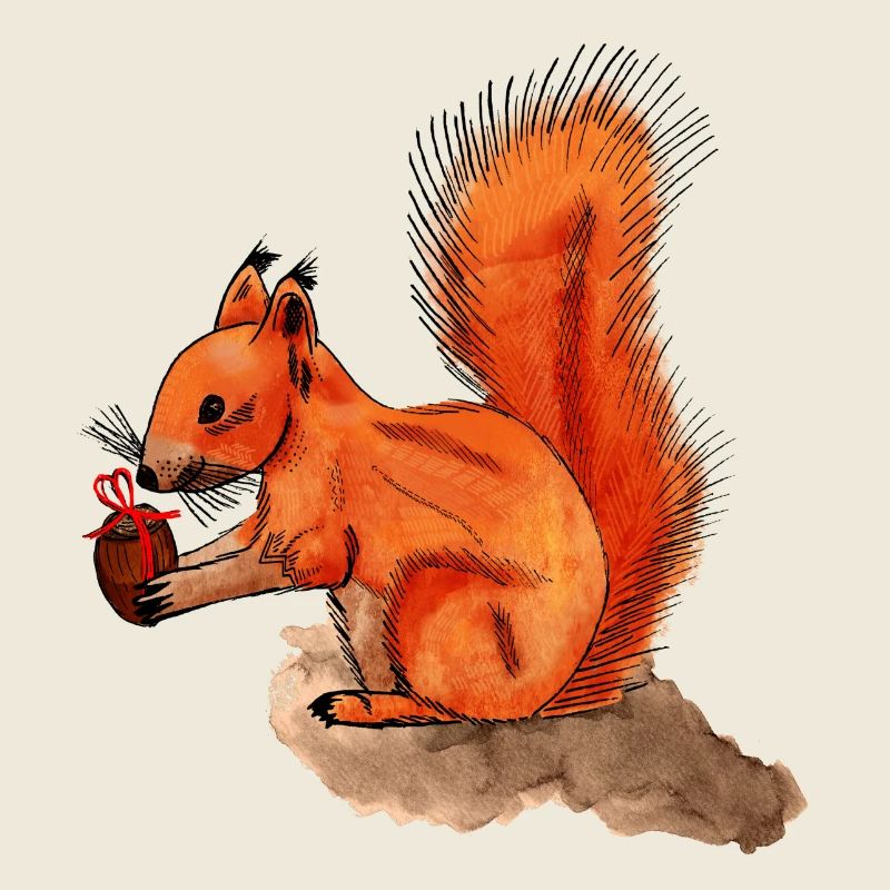 Eichhörnchen mit Geschenk