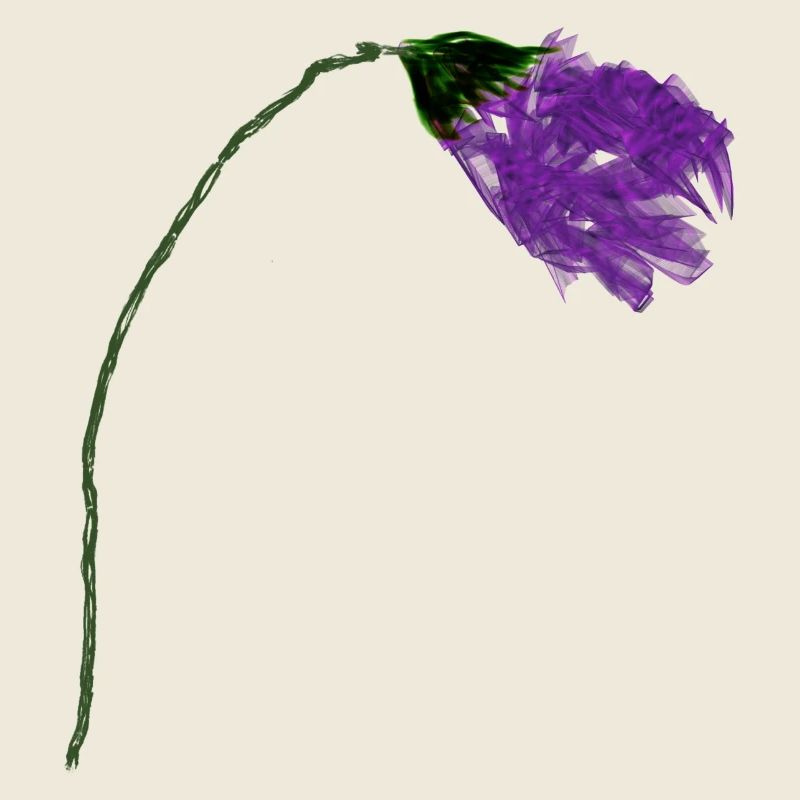 Fleur de violette à surface abstraite