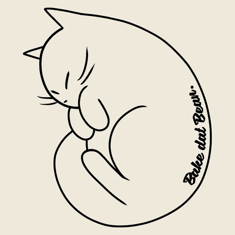 Bake dat Bean | Cute curled up cat