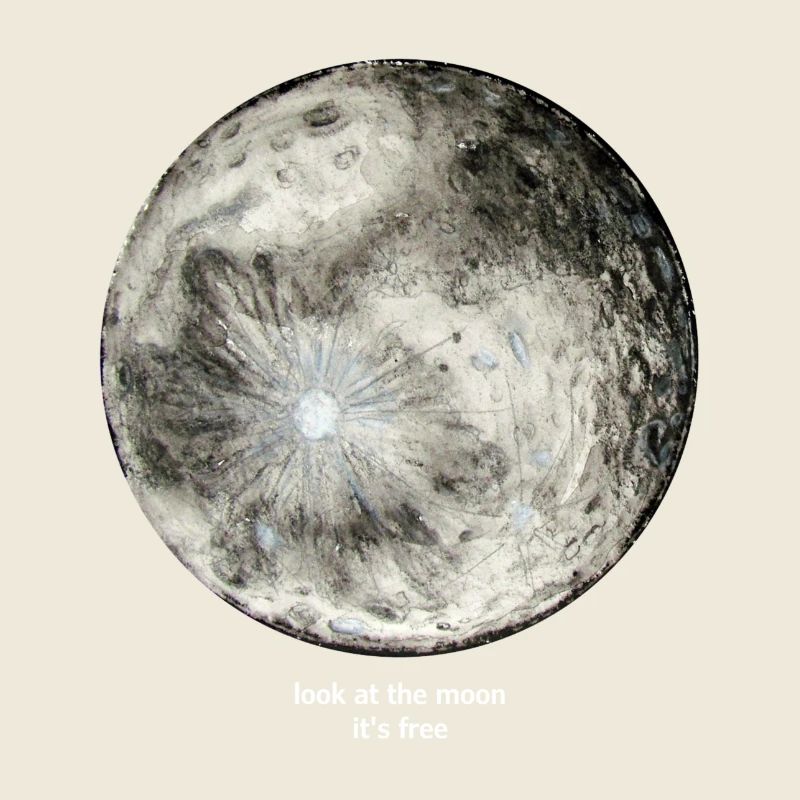 regarde la lune, c'est gratuit (lettres blanches)