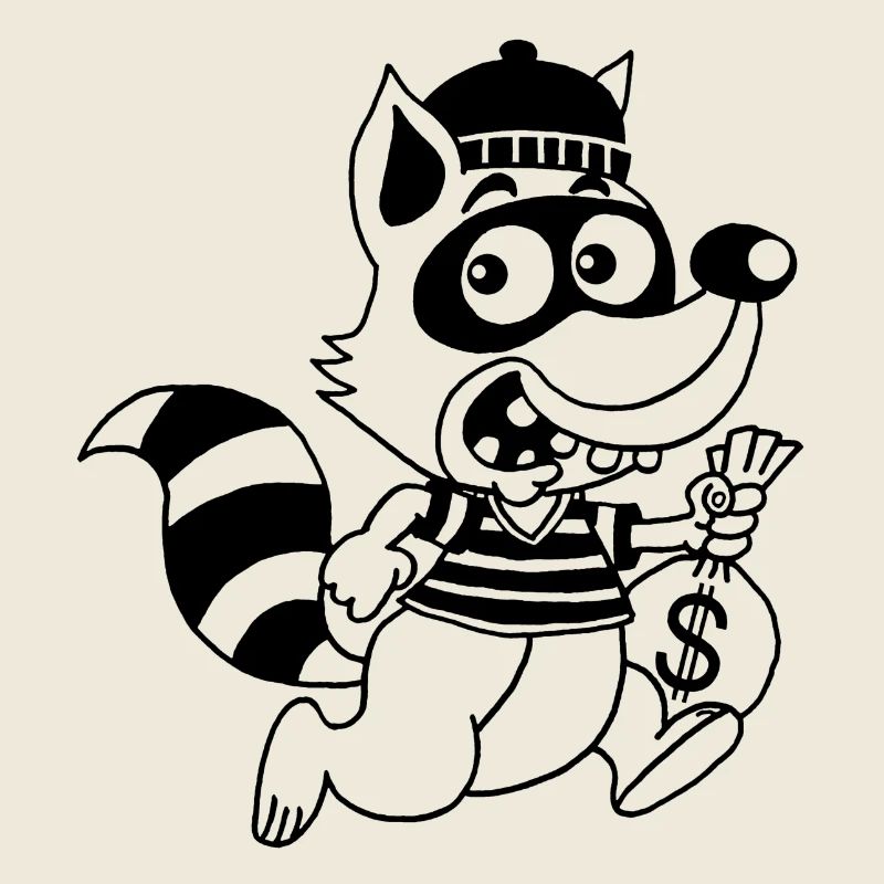 Dieb Waschbär (Schwarz)