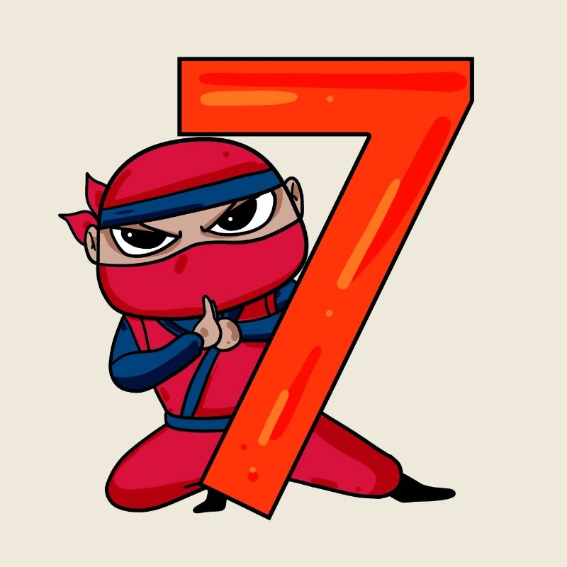 Motif 7ème anniversaire Ninja - 7 ans