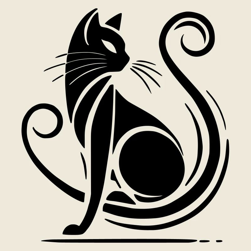 Moderne schwarze Katze