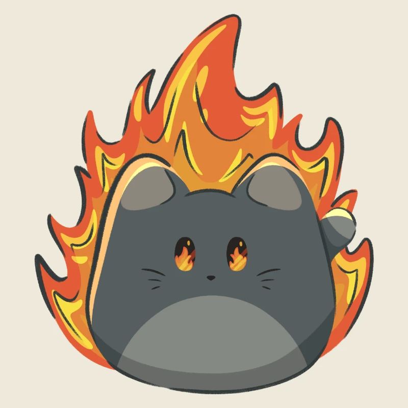 Cute cat with fire