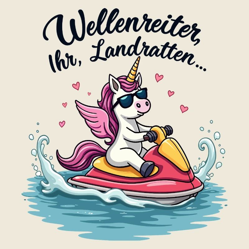 Cooles Jetski Einhorn