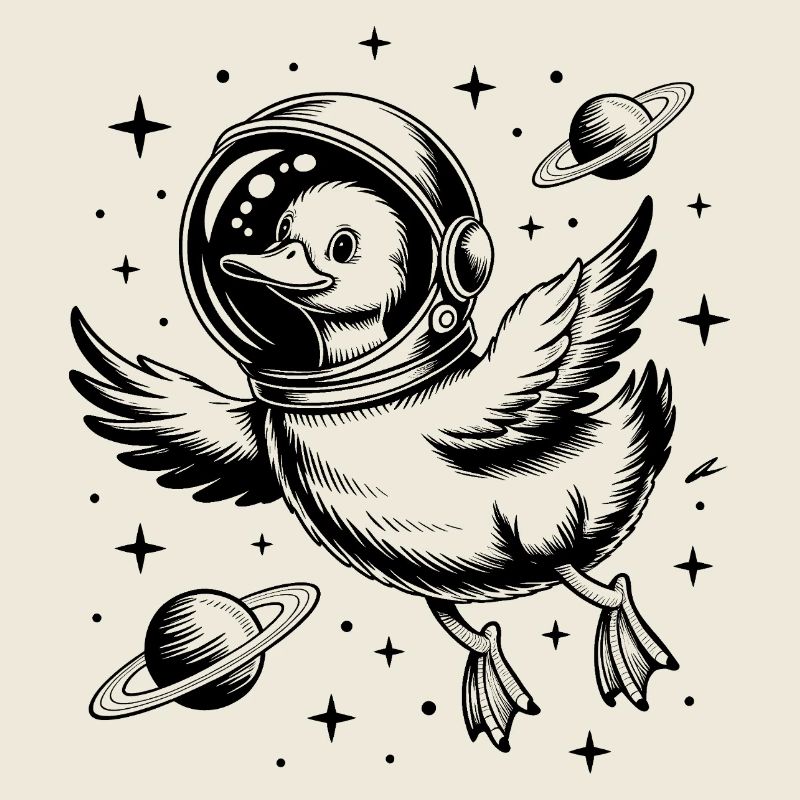 Goose in Space - Cool Astonomy Logo
