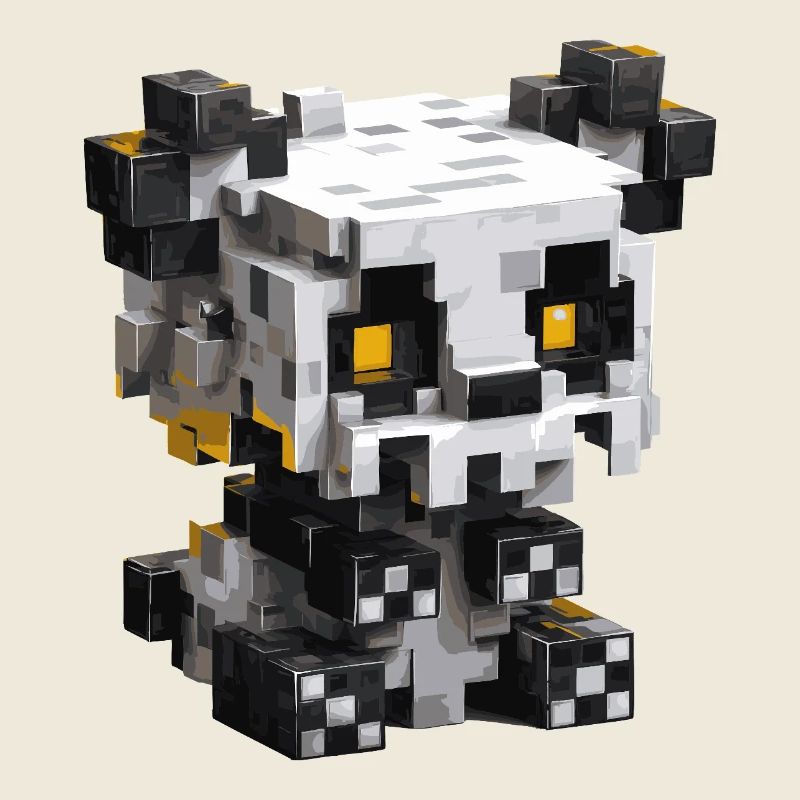 Panda pixel mignon dans un style de jeu rétro