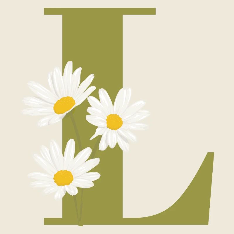 Buchstabe l Grüne Gänseblümchen