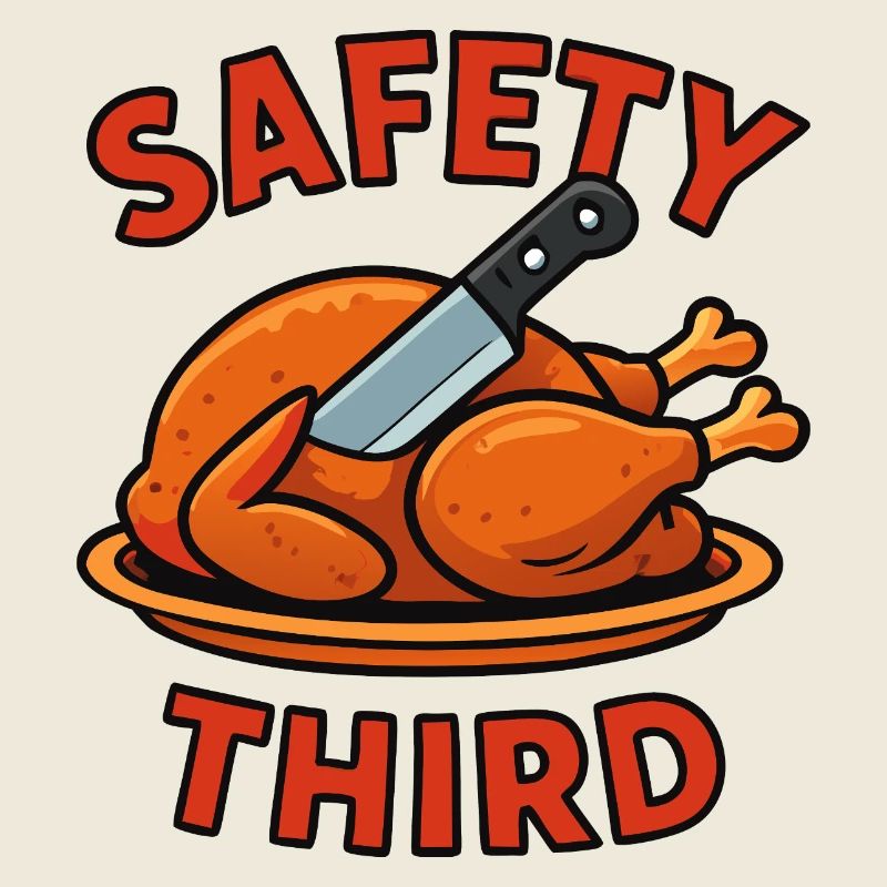 Safety Third Funny Sarcastic Thanksgiving Siche