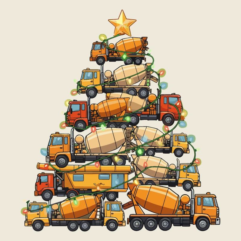 Funny Concrete Mixer Tree Christmas Tree Gift