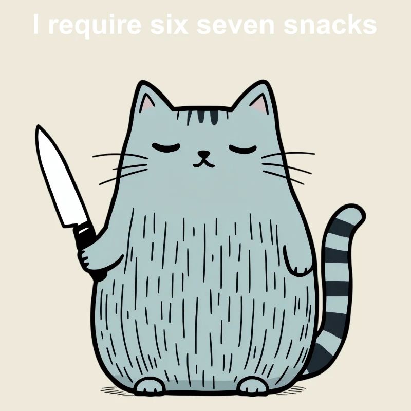 6-7 Internet Meme 6 7 Snack Cat