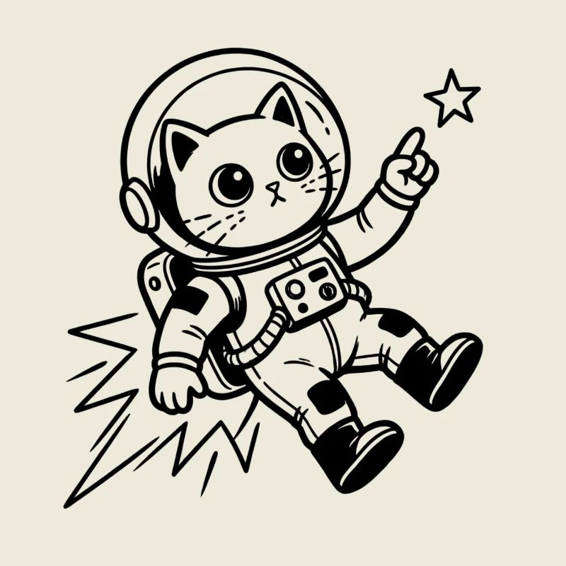 Astronaute chat dans l’espace