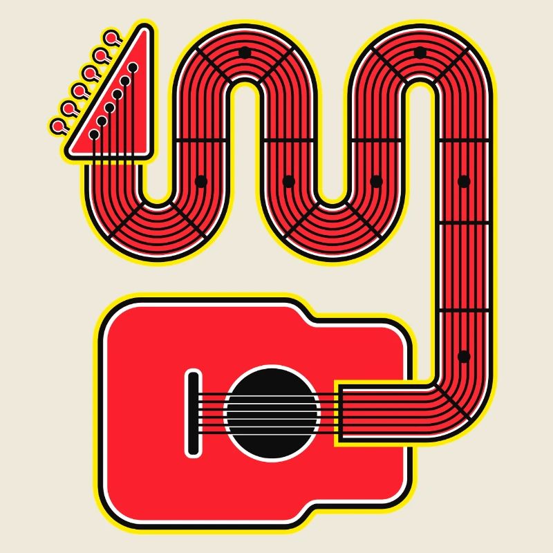 Rote Abstract Shape Gitarre