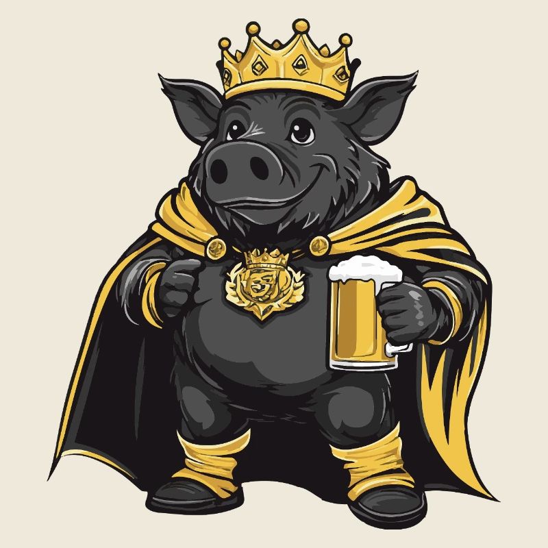Schwein Bier König Wildschwein