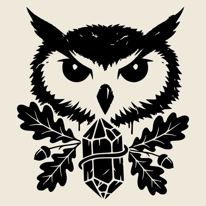 Fantasy Eule Kristall Tattoo